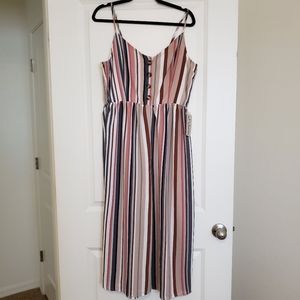 Macy's boho striped romper. Size XL